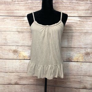 J. Crew Linen/Cotton Peplum Tank